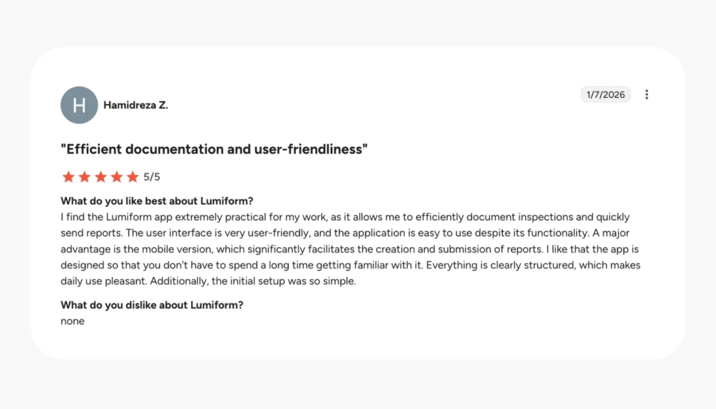 lumiform documentation g2 reviw